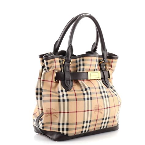 Burberry Golderton Haymarket Medium Coated Canvas Tote Bag